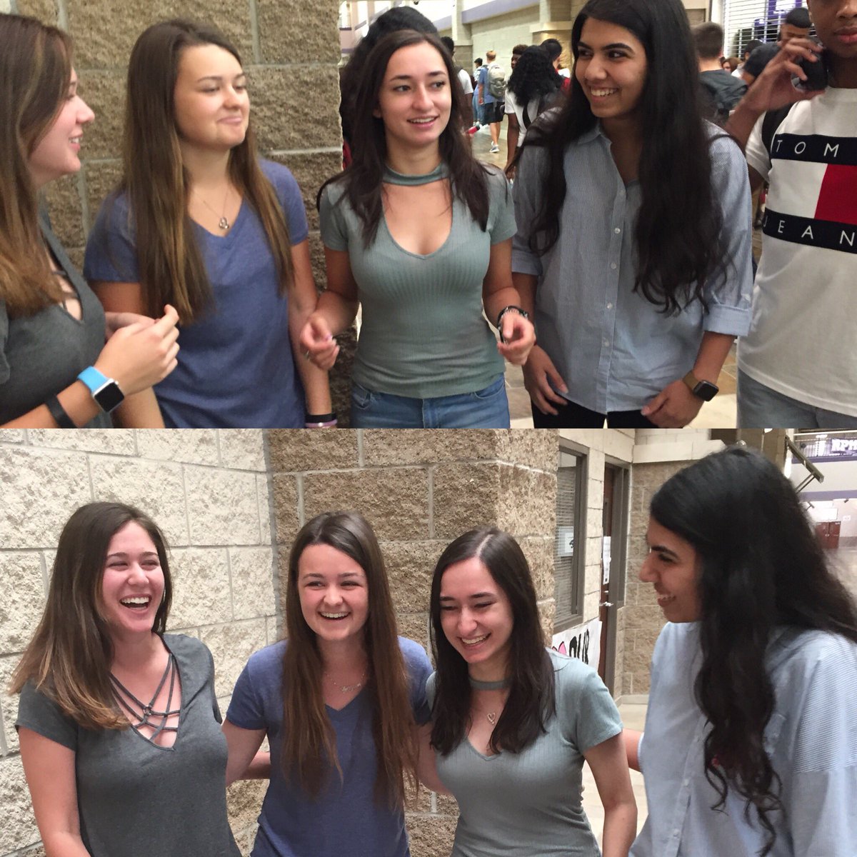 czarastros's tweet photo. Same best friends, same outfits, but now new beginnings yet still dysfunctional photo takers #firstdaytolastday #seniors #2018 #rphs https://t.co/kxsCPMvmhz