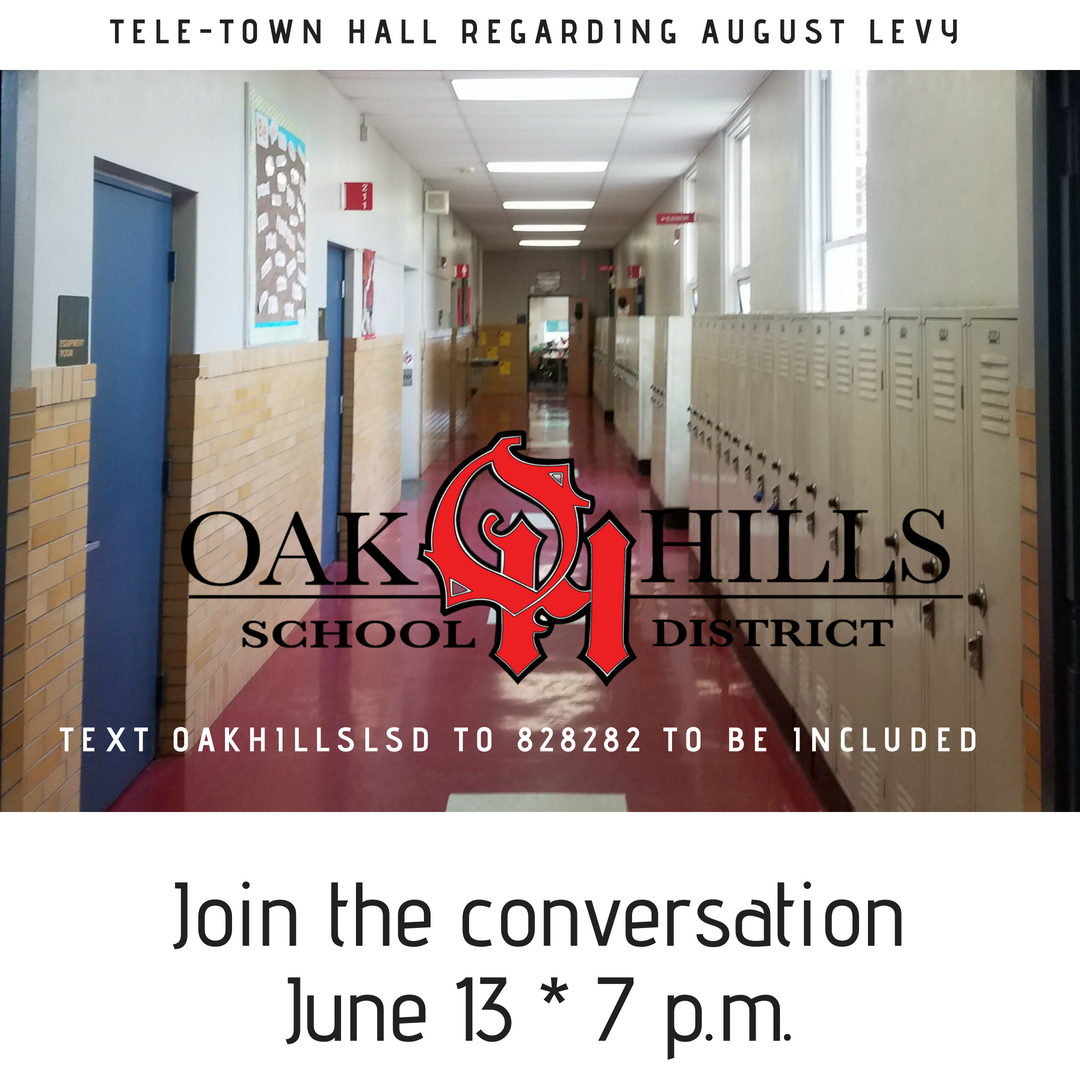OHLSD's tweet photo. Have questions beyond our FAQ for the August operating levy? Join our tele-town hall phone conference on June 13 at 7 p.m. More details here: https://t.co/3LX2DqLG4j #highlanderstrong #protectourchildren #schoolsafety https://t.co/knMAmsfbha