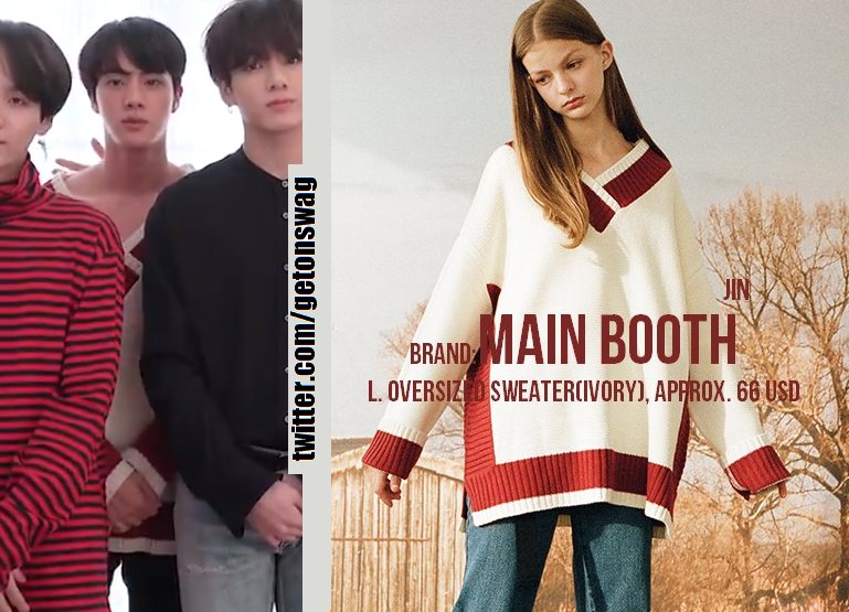 BTS JIN 着用 mainbooth L.Oversized Sweater