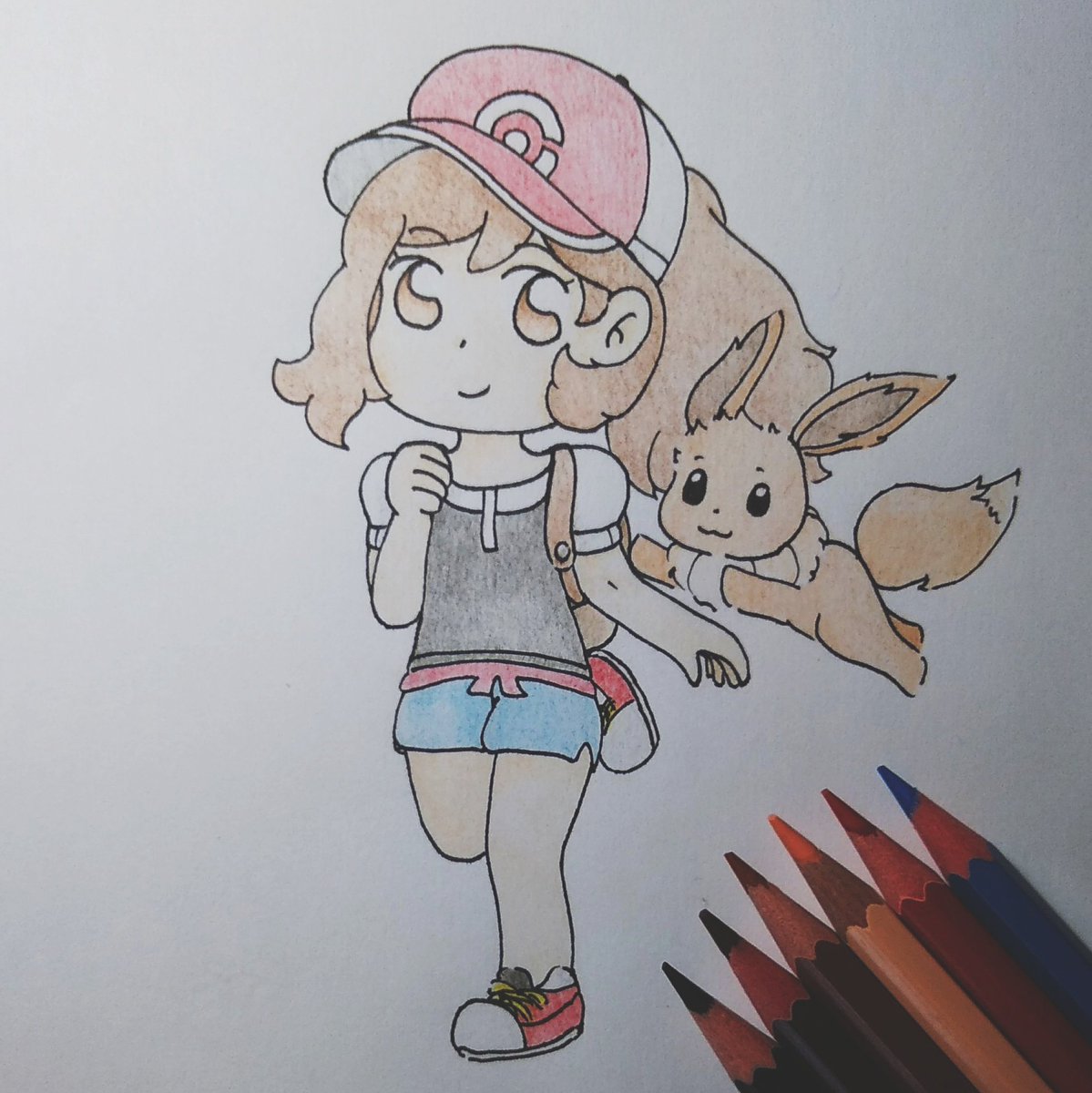 kiiroyume's tweet photo. Ya lo he colgado en Instagram, pero...
Me gusta mucho la protagonista de Let' Go Pikachu y Let's Go Eevee ~* ✨✨✨
PD: Lápices de colores cutres al lado because #instagrammode #intentosercoolynoloconsigo https://t.co/3nlxXtPOcA