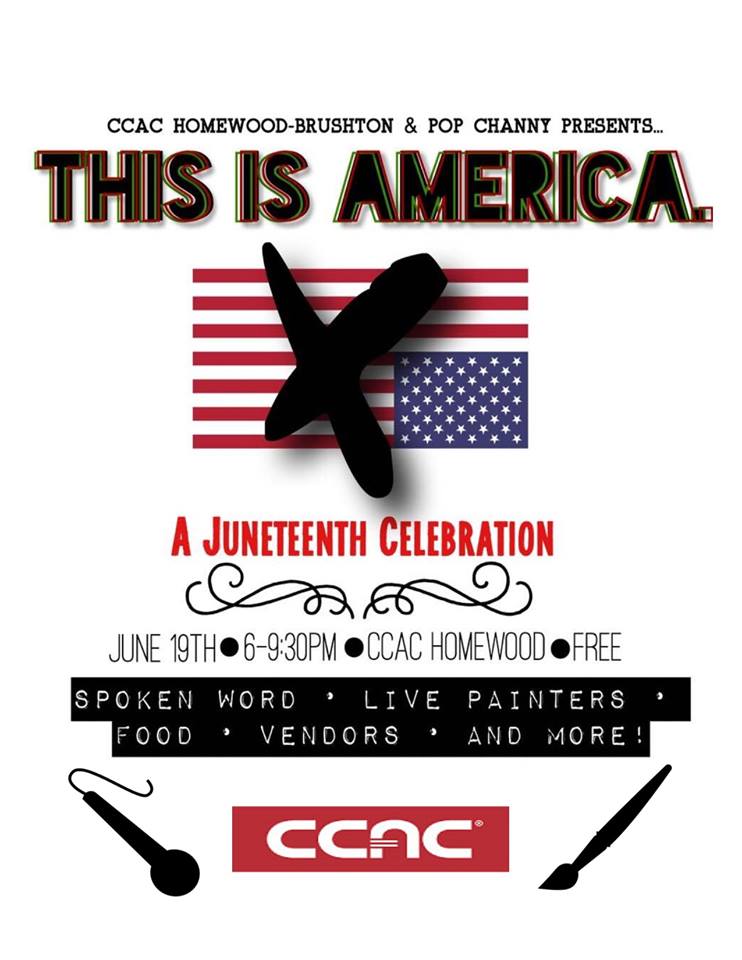 CCAC_HBC's tweet photo. e’re celebrating #Juneteenth. You’re invited to this FREE event. The agenda? Live Painters, Spoken Word, Free Food, and Vendors!!! June 19th | 6PM- 9:30PM at the CCAC The Homewood-Brushton Center! #ccac #whyhbc https://t.co/OYyjtJn88u