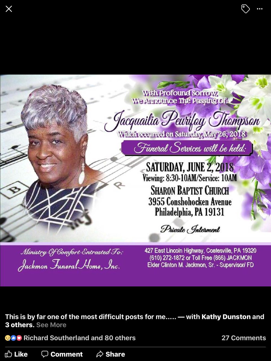 Bcraig418's tweet photo. There will never be another Jacqui! She was a blessing like none other https://t.co/ye0UExBGsV