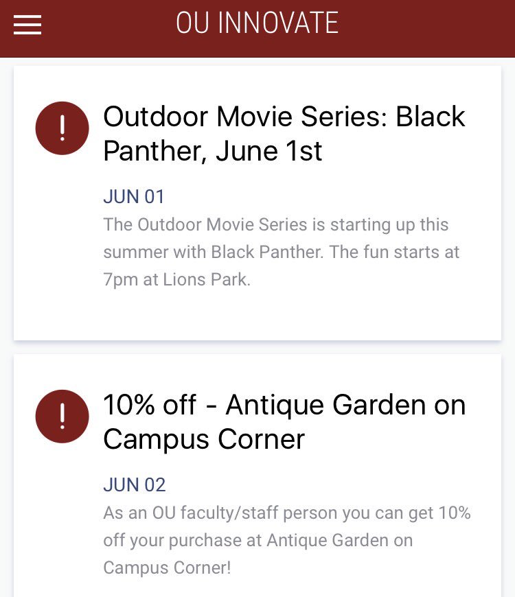 Download OU Innovate for the latest in OU employee discounts and offers. #OUDiscounts