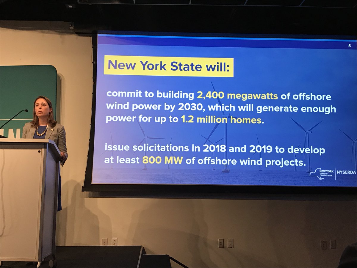 NYSERDA's tweet photo. Congrats to our President/CEO @abartontweets! 

She ranked #47 on @AWordAboutWind’s North American Power List 2018, which recognizes New York’s work towards becoming a global hub for #OffshoreWind with a focus on lowering the costs of responsible development https://t.co/jlyNrqXAYE