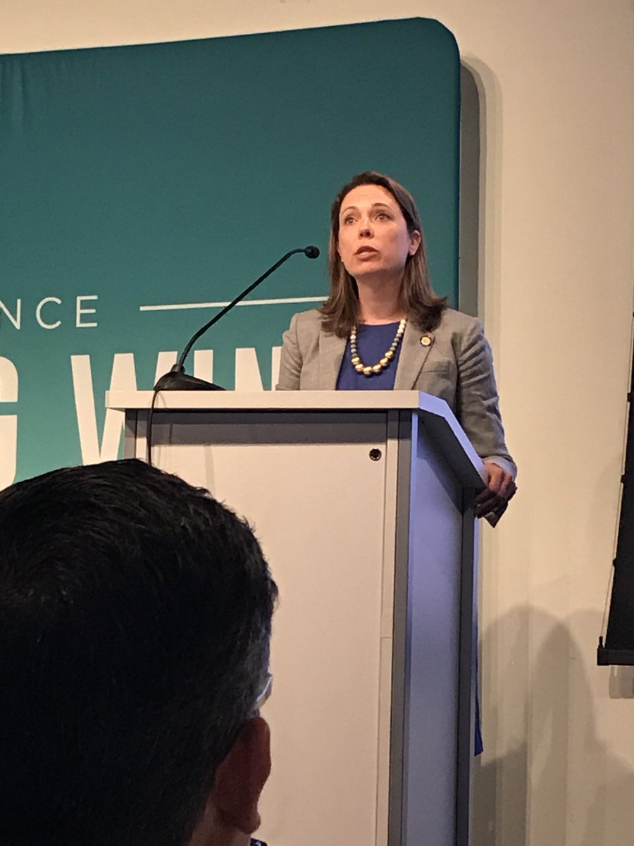 NYSERDA's tweet photo. Congrats to our President/CEO @abartontweets! 

She ranked #47 on @AWordAboutWind’s North American Power List 2018, which recognizes New York’s work towards becoming a global hub for #OffshoreWind with a focus on lowering the costs of responsible development https://t.co/jlyNrqXAYE