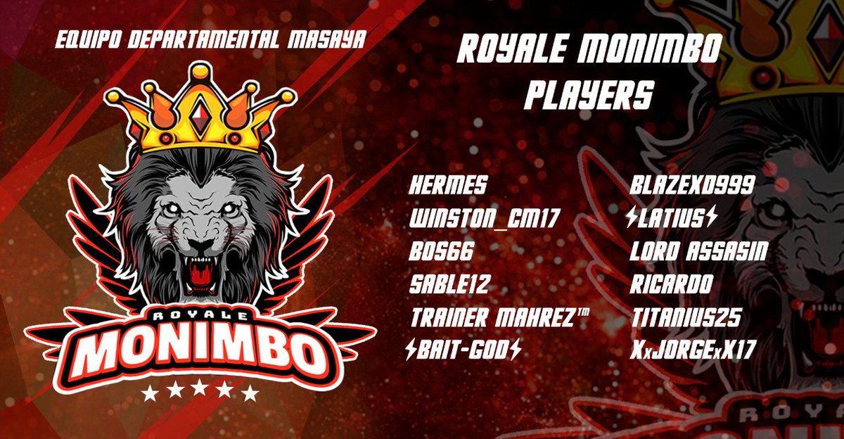 RoyaleMonimboCR's tweet photo. ¡Nos complace presentar los jugadores que representarán al departamento de Masaya en la Copa Departamental de Clash Royale Nicaragua! https://t.co/MqfbQtqxvh