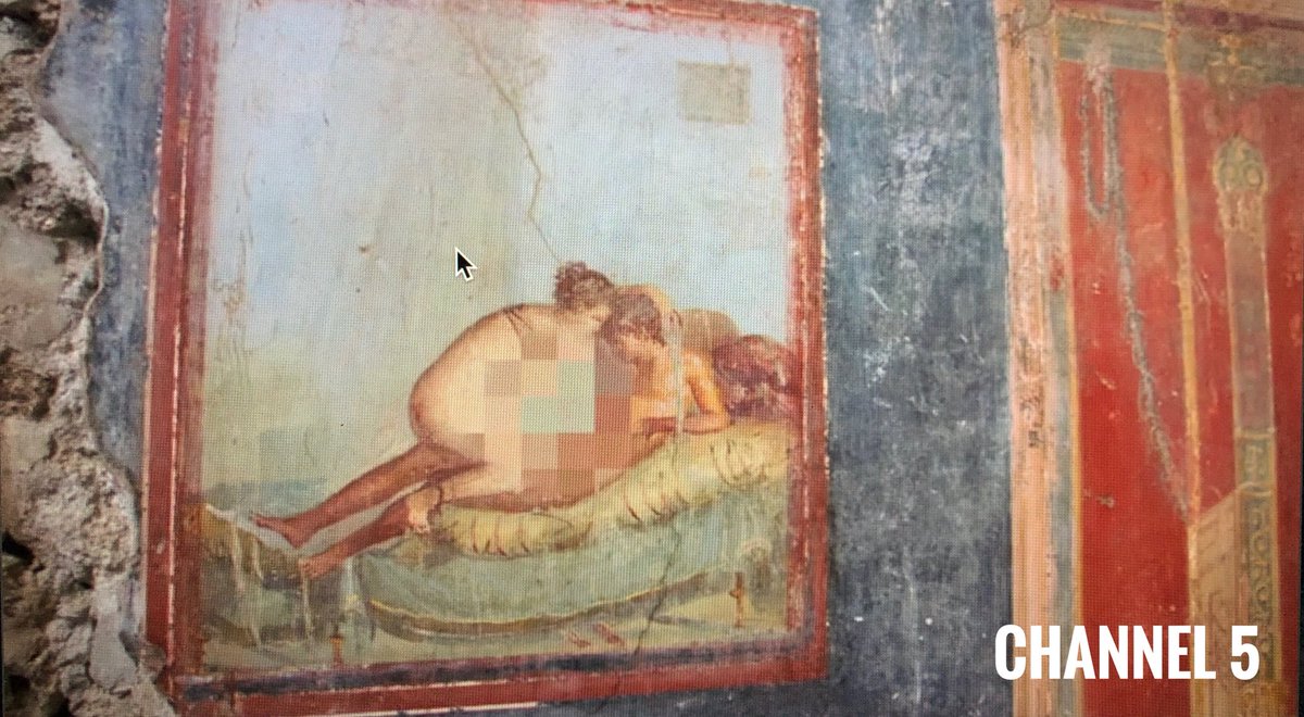 pompei79's tweet photo. The pixels were hilarious! For those of you made of sterner stuff, here’s the actual wall painting from the bedroom... #LastDaysofPompeii #wallporn https://t.co/IEMU21DCwu
