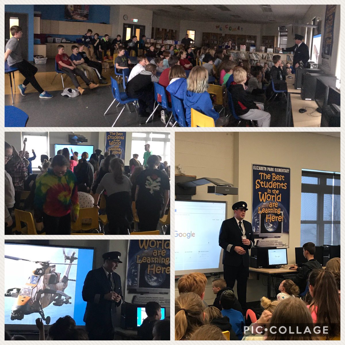 MmeCPenney's tweet photo. Thanks to Mike the Pilot 👨✈️ for a wonderful presentation on flight! #fourforces #IssacNewton #Bernoulli @ElizabethParkEl @NLESDCA https://t.co/IvUTq9GYy1
