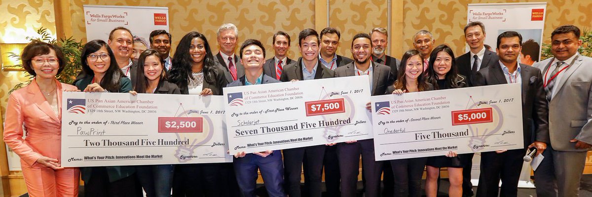 VDartInc's tweet photo. #CELEB18 What's Your Pitch: Innovations Meet the Marketplace! @USPAACC_EF 

2017 Winners: @ScholarJet, Onederful and @getPawprint and

Committee Members: @AmpcusInc @Apple @Catalyte_io @Qnexis @Q1Technologies @iTechUS https://t.co/nB5qG5U3Ti