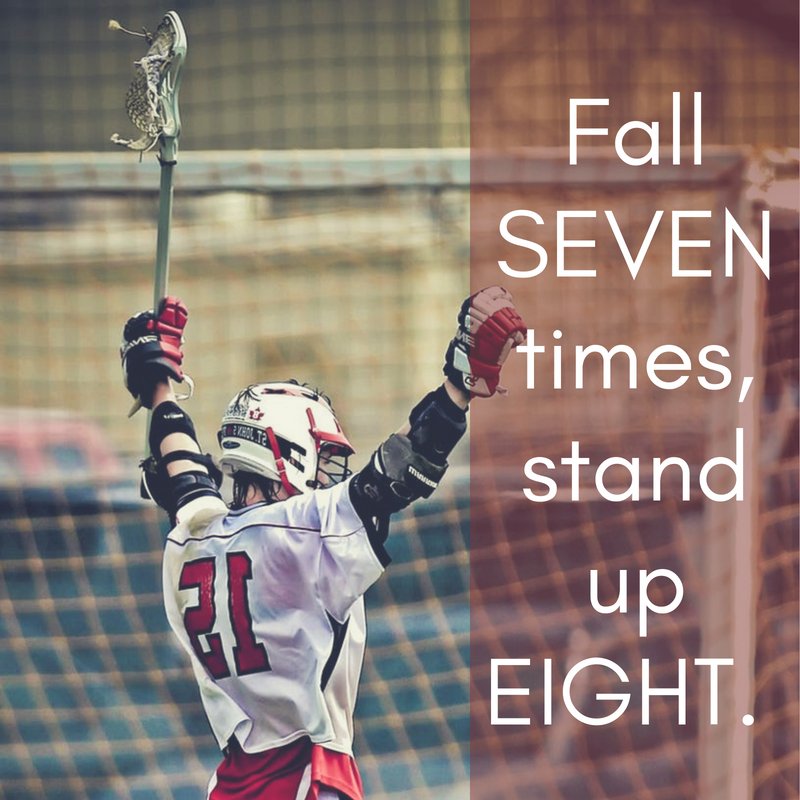 Make your recovery even greater than your fall. #Lacrosse #LacrossePlayer #LacrosseTeam #Sports