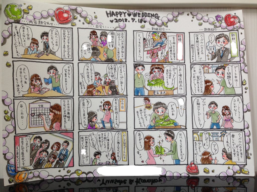 グラハム子 友人の結婚式用の漫画を描きました 結婚 馴れ初め マンガ