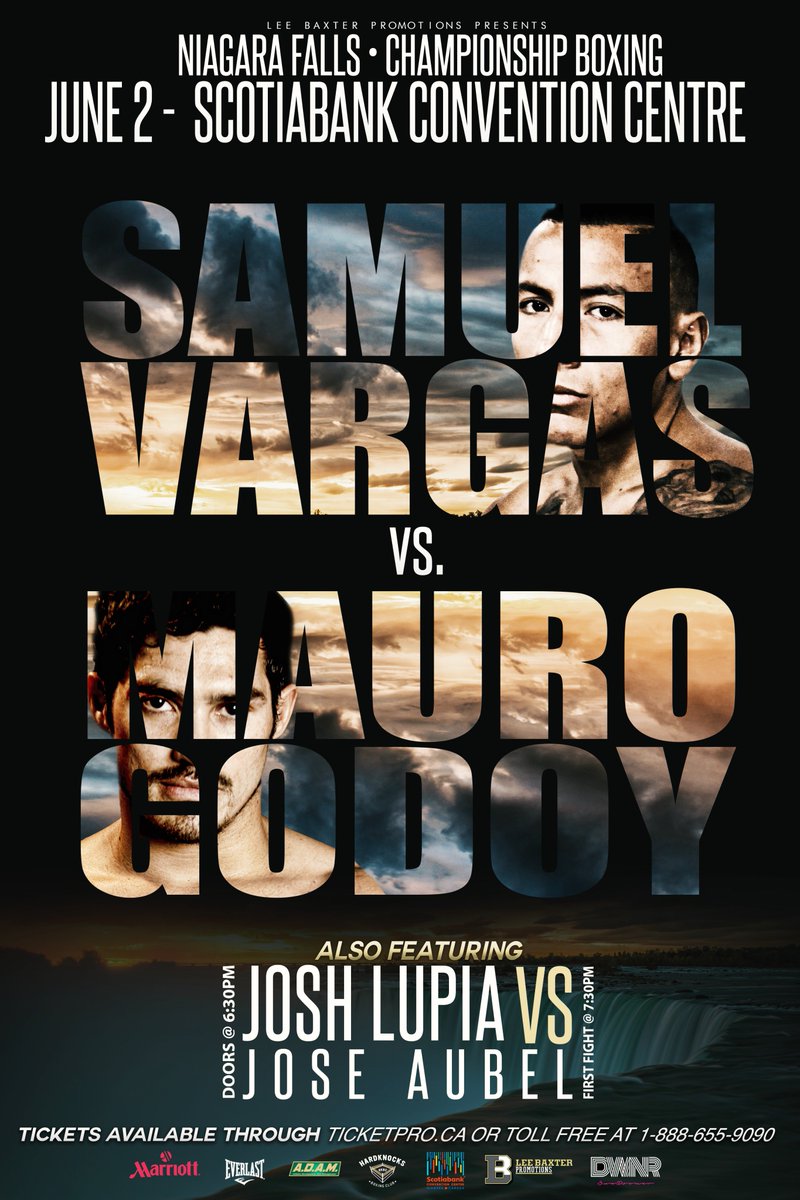 BoxingWorldX's tweet photo. This Saturday, Live on @BoxcasterTV, check out Samuel Vargas vs. Mauro Godoy from @sccniagara! Stay tuned to Boxcaster for EXCLUSIVE coverage. | .@s_vargas_ @LeeBaxterBoxing @AdamHarrisbox #boxing #boxcaster #NiagaraFalls #june2nd #Canada #canadaboxing https://t.co/o10uqwWkkg
