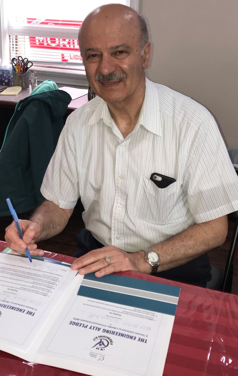 O_S_P_E's tweet photo. OSPE member @yousef_kimiagar, P.Eng., recently met with @OntLiberal candidate @rezamoridi to discuss our #EngineeringAlly pledge. Reza has been a long-time supporter of OSPE – thank you for your continued commitment to champion Ontario's engineers! #ONpoli https://t.co/7CfD4DdS42