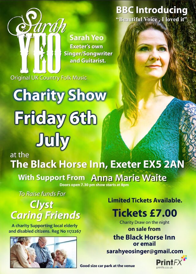 sarahyeosings's tweet photo. Tickets go on sale on 1st June!! Let’s raise some funds for local charity clyst caring friends..details on this flyer..
@Devon_Hour @BroadclystPC @BroadclystWI @BCPSchool @BroadclystLC @BroadclystCC @radioexe @InPinhoe @PinhoeLibrary @RadioDevon @SouthWestHour @AnnaMarieWaite https://t.co/4q09afp3Mw
