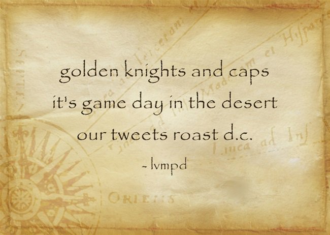 hey @dcpolicedept ~ a little haiku for game 2

#goknightsgo #vegasborn #vgkvswsh #welcometoimpossible 
#lvmpdvsdcpd 🔥
#nocaps
#stanleycup #stanleycupfinal 
#lasvegas