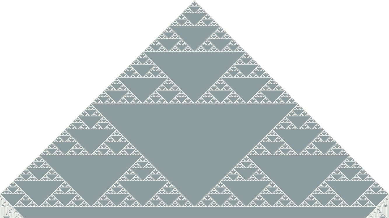 Takumi Hatsuzaki Pascal S Triangle パスカルの三角形を使ったフラクタル作品 計算される数値を偶数と奇数に分けてみると 芸術的な模様が浮かび上がる アート デザイン 作品 ジェネラティブアート Generativeart Pascal Triangle パスカル