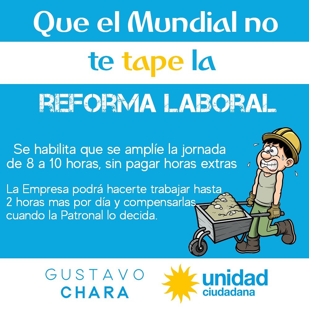 MovAzurduy's tweet photo. Se aproxima el Mundial de Fútbol y junto con ello un paquete de reformas que afectan directamente al trabajador.
Que el Mundial no te tape la Reforma Laboral!! https://t.co/zWffCse6dV