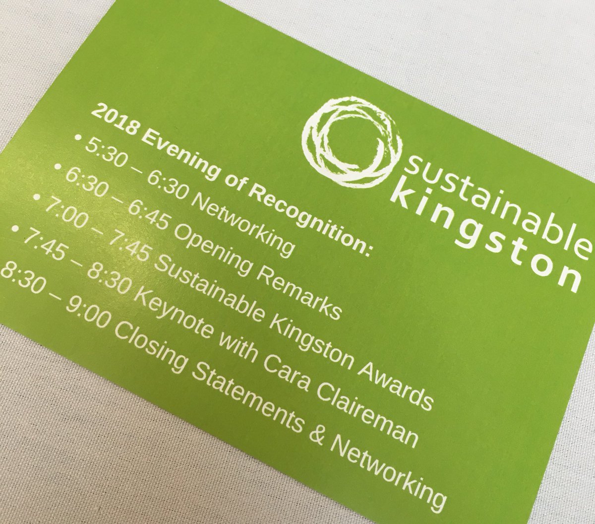 LimestoneDSB's tweet photo. Celebrating sustainability in #ygk tonight with community partners & leaders #EOR2018 #sustainableygk https://t.co/soukN1AecS