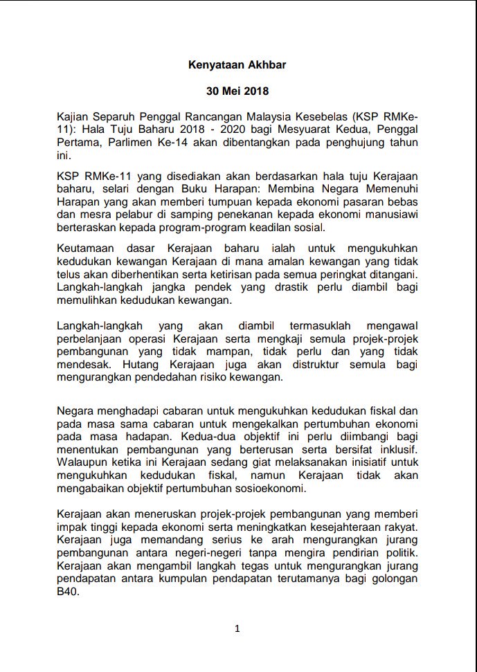 Uživatel Buletin TV3 na Twitteru: u201eKenyataan Akhbar Menteri Hal 