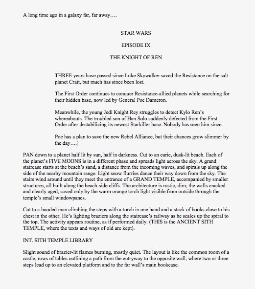 hoffdavid123's tweet photo. @HamillHimself Hey Mark! No easy way to say this but I’ve written a full, 240-pg script for Star Wars Episode 9. I’d be honored if you took a look and gave some feedback! I think this script would really restore some fans’ faith in the franchise. Feel free to DM me! Here is page1 https://t.co/qySGhBDvz1