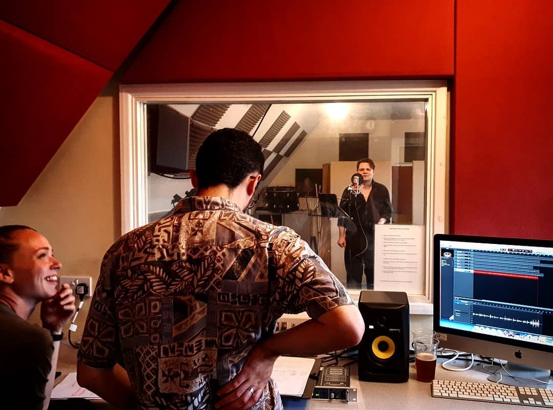 RedDeerTheatre's tweet photo. We had the amazing voice talent of @callumhale4 in the booth today | #KillTheClown | Couldn't be happier with the sound of our Clown for @YVTakingPart | #mentalhealthawareness #anxietyaware #MentalHealthMatters https://t.co/DGnXnsDZRP