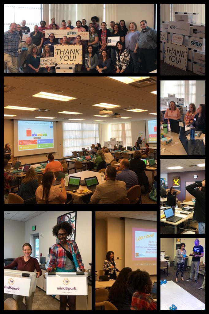 tina_granato's tweet photo. . @mymindSpark &amp; @codeorg provided CS Fundamentals workshop to 27 @HarrisonSDTwo teachers &amp; gave robotics kits &amp; PD to 14 elementary schools thanks to generous grant from  @GillFoundation &amp; in-kind donation from @WonderWorkshop Providing CS education to 6044 students! #teachcode https://t.co/YJK7qP3hRp