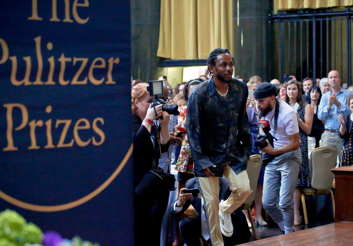 ajplus's tweet photo. Kendrick Lamar accepted a Pulitzer Prize for his album “DAMN”. 

He is the first rapper to win the award for music. https://t.co/Py7A0L2pjO