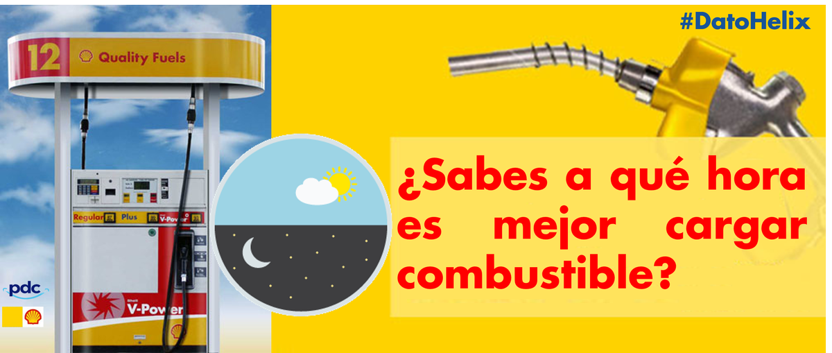 Shell_LubGT's tweet photo. Llena tu tanque entre las 7:00 am y las 9:00 am. La razón se debe a que, en ese horario, la temperatura de la tierra está más fría y la gasolina suele ser más densa provocando así un mayor rendimiento. #DatoHelix #ShellLubricantesGT https://t.co/vf4Q8dRufG