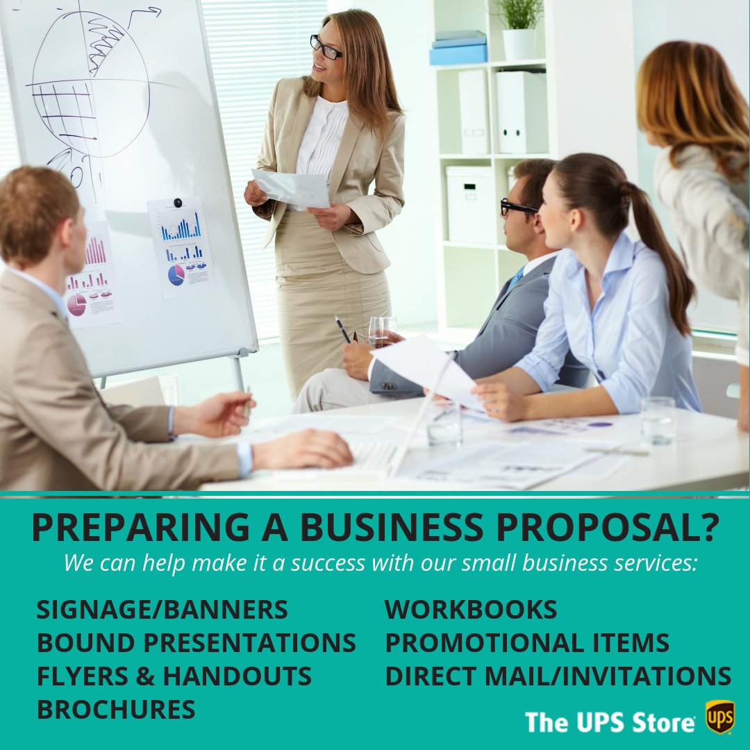 TheUPSStore5637's tweet photo. Are you preparing for an upcoming presentation or business proposal? We can help you make a good impression with many of our small business services. We can design and print a number of products to fit your specific needs. https://t.co/Oawq2x6QCg