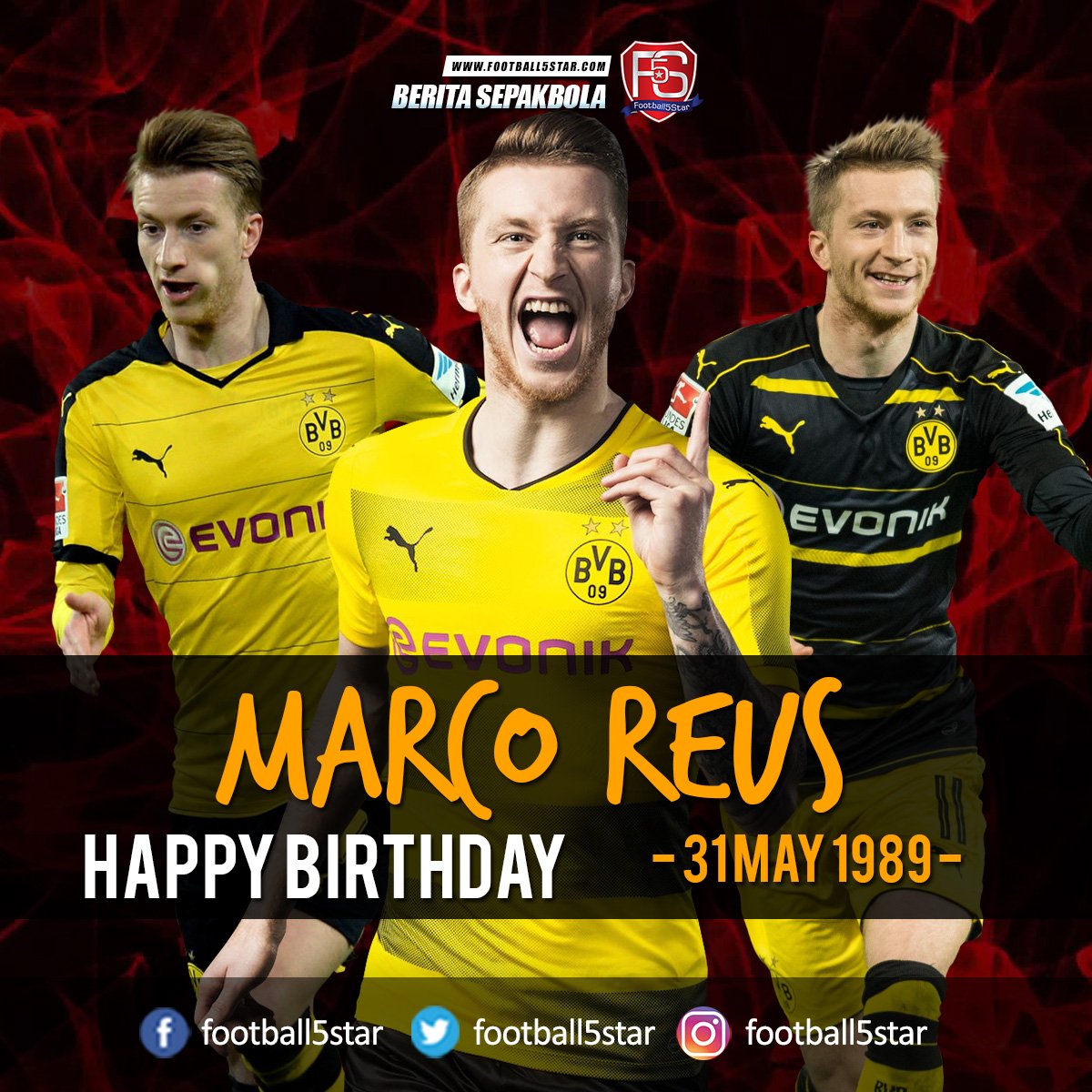 Happy Birthday Marco Reus 31 May 1989 