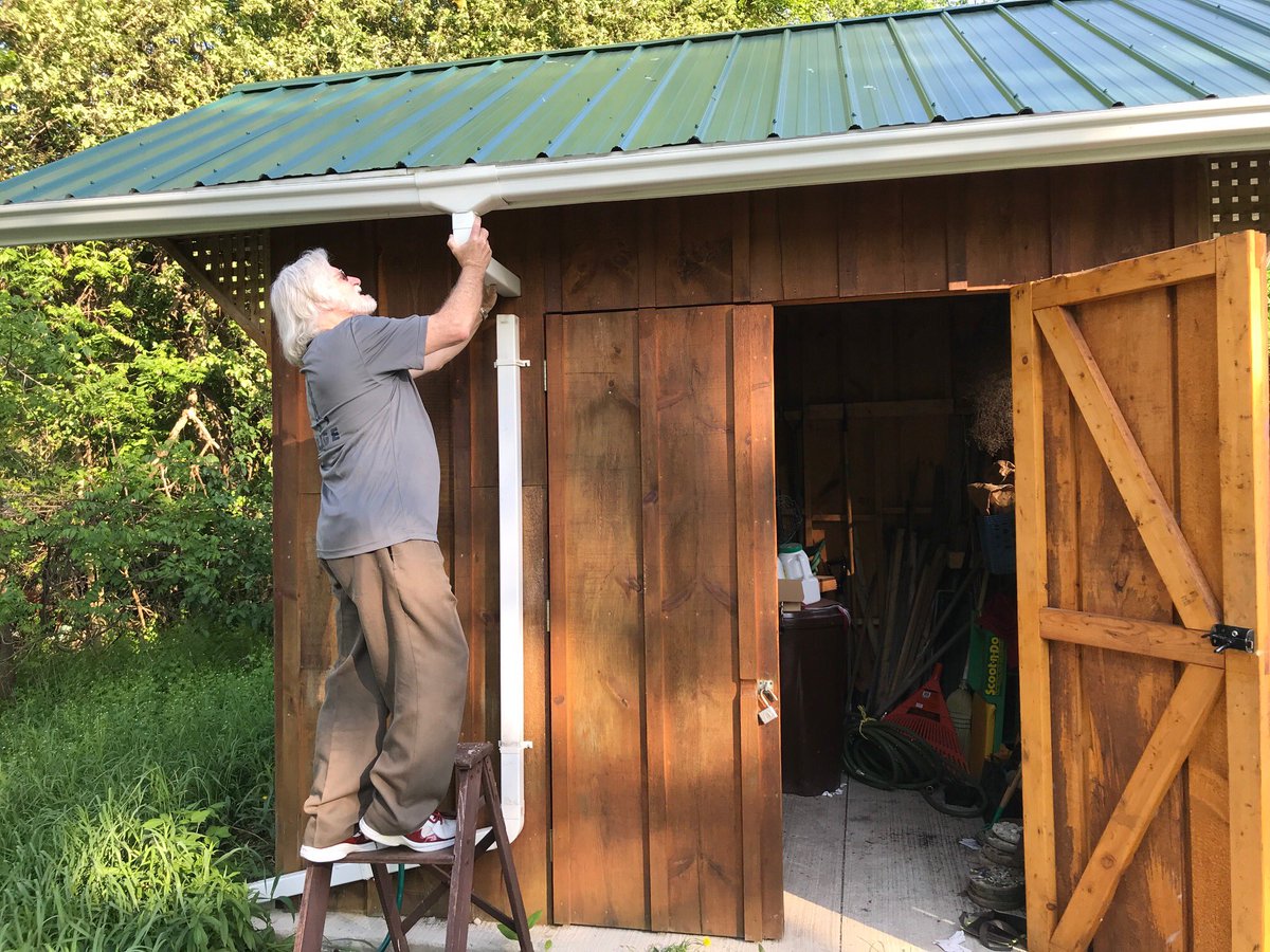 votejonhurst's tweet photo. Had to sneak off the campaign trail to make sure the roof water catcher is working for the Acton Community Garden. Check it out on June 2! @ComDevHalton #Acton https://t.co/NauI2eONqg