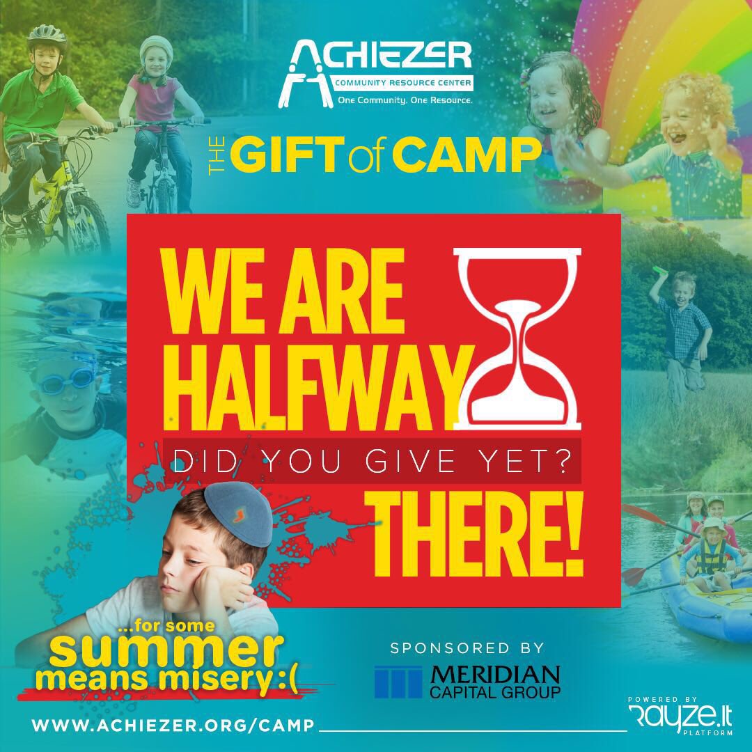 AchiezerFR_5T's tweet photo. #nowords can describe this #oneofakind #community #achiezercampfund is now past the #halfwaymark #letsdothis #amazing #chesed #together and be there for #ourcommunity #likenobodyelsecan #wearegrateful #wearegrateful #onecommunity #oneresource @meridian.capital.group https://t.co/groA76R9Q1
