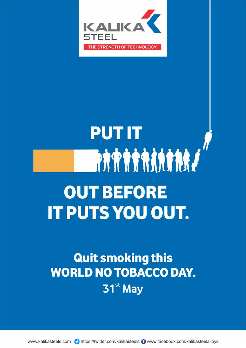 KalikaSteel's tweet photo. Stop Smoking before Smoke Stops you.. !!!

#WorldNoTobaccoDay #NoTobacco #kalikaSteels https://t.co/eKnDHWFNcf