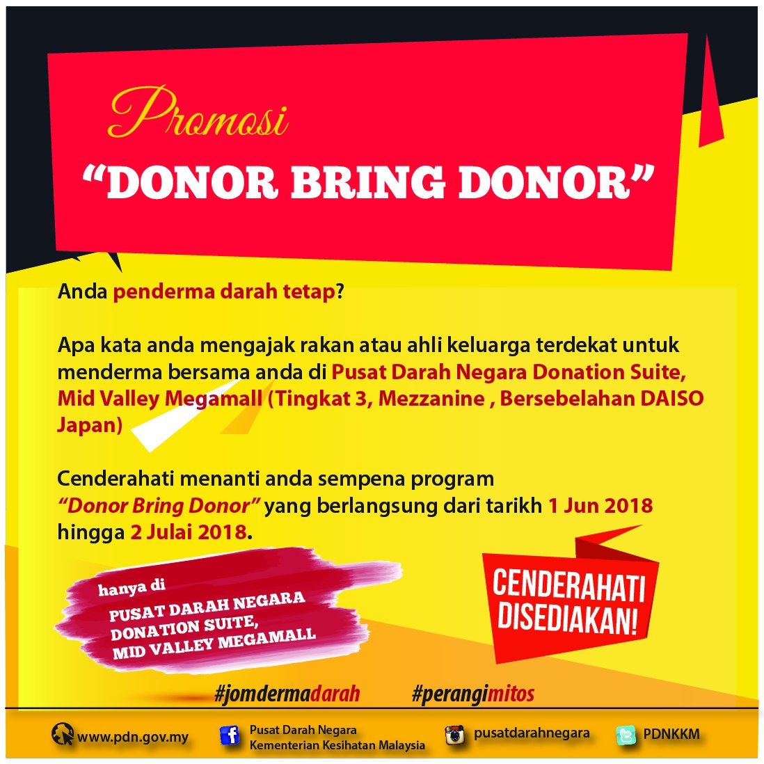 PDNKKM's tweet photo. #donorbringdonor
#jomdermadarah
#perangimitos https://t.co/AzRHF98ZYl