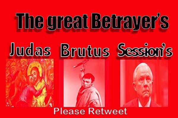 fishslayer56's tweet photo. @realDonaldTrump Jeff #ShameonSessions what a douche bag 💼!!!   @USAGSessions you will go down as one of the great betrayers of all time! Benedict Arnold, Judas, Brutus, Sessions. Please do yourself a favor admit the #ClintonCartel got to you and resign in shame https://t.co/CH2wEVw1pl