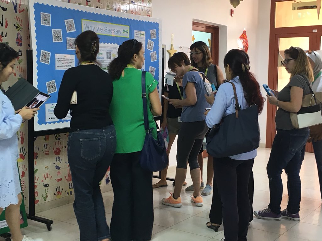 GISPYPC's tweet image. The Seesaw journey continues with our parents practising how to read the QR codes with our Seesaw ambassador Jane Gaughan @GCSchoolDubai @GCSPYPG5 @MrJamiePlunkett @GCSPRIMARYHOP @Jane_Gaughan @Seesaw #BeHappyBeGCS #seesawjourney