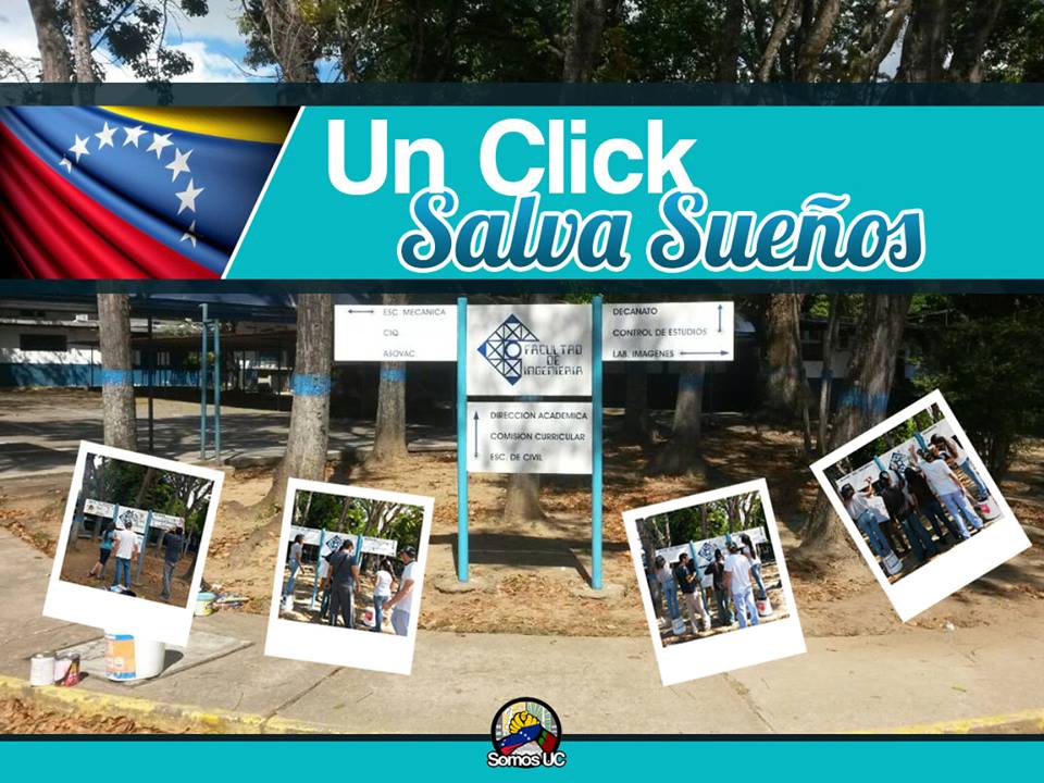 Somos_Uc's tweet photo. *¡DONA O COMPARTE!* ---VISITA>https://t.co/gk8Ul5z7h7  
#UnClickSalvaSueños
 La FACULTAD DE INGENIERÍA UC TE NECESITA. Los sueños tiene que seguir vivos en la Venezuela de hoy.
@uc_egresados @Ingenieriams @reyes_lanza @asdromero @MIT @VENPRENSA  @evamonagas @Crowfounding @jlna55 https://t.co/GfxnuKOC0k