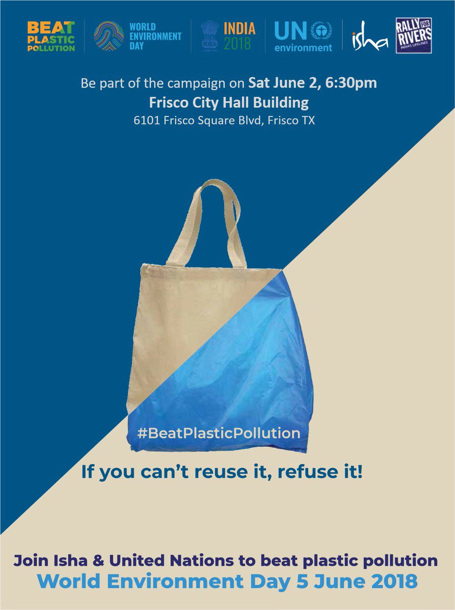 mdevananth's tweet photo. @CityOfFriscoTx Thank you for supporting #BeatPlasticPollution campaign for the #WorldEnvironmentDay initiated by @UNEnvironment with support from @IshaUSA @ishafoundation 
@ErikSolheim
@PEspinosaC
@Schwarzenegger https://t.co/gSznuoUhzO