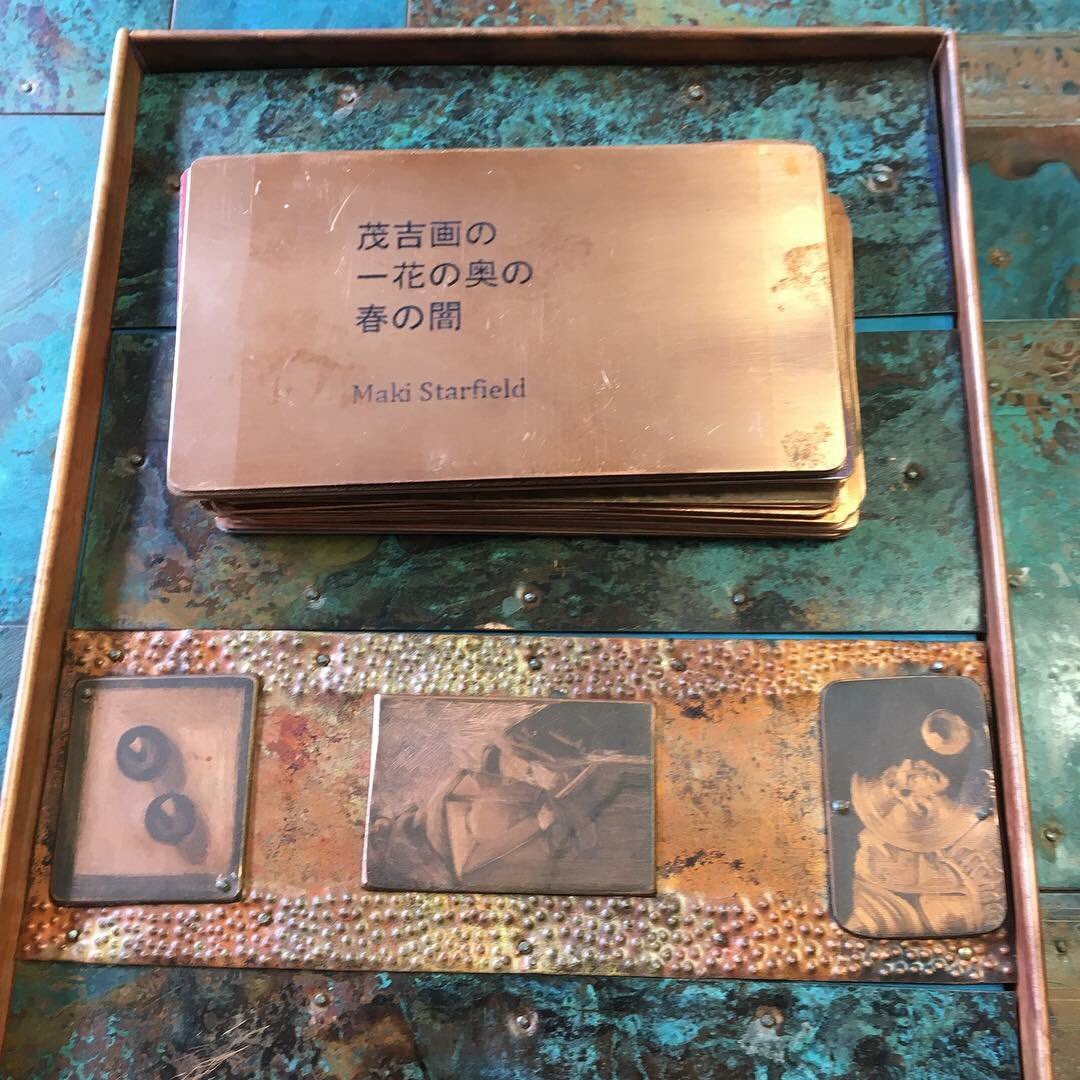 OC_Gallery's tweet photo. @DrawingonJoyce @JamesJoyceCentr Nickie Hayden will exhibit a series of haiku-inspired copper works  alongside paintings &amp; prints by Maser, Eoin Mac Lochlainn, Paula Meehan &amp; Robert Russell. The show, @DrawingonJoyce, opens @OC_Gallery on 10 June. Part of #bloomsday2018 organised by @JamesJoyceCentr #Dublin https://t.co/e8oykCAKDK