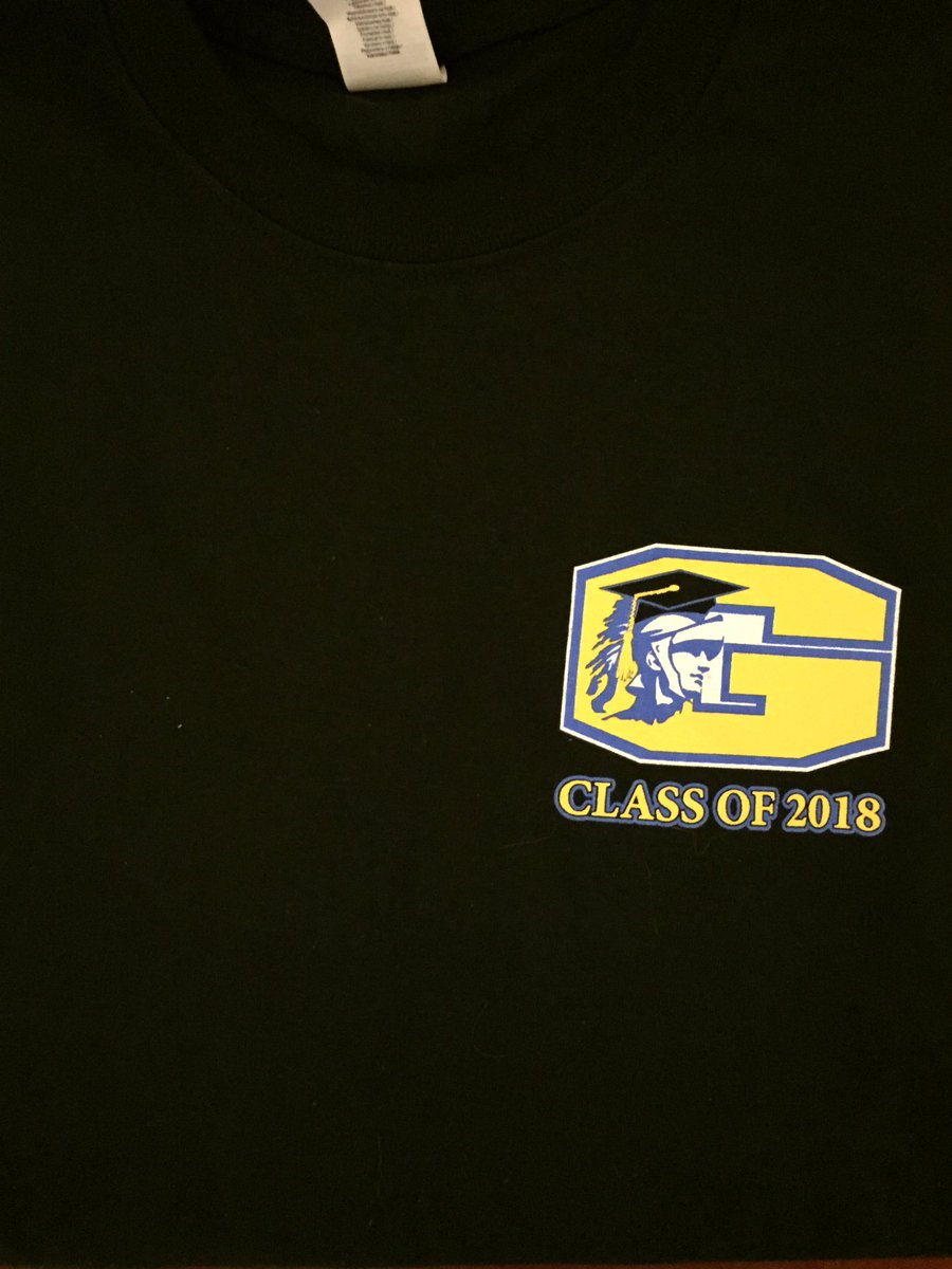Garner2018's tweet photo. Class of 2018 shirts are in! Get one for $10 at the senior picnic tomorrow 🔥🔥 ((rt when you find your name in the 18) https://t.co/MyVznmOafP