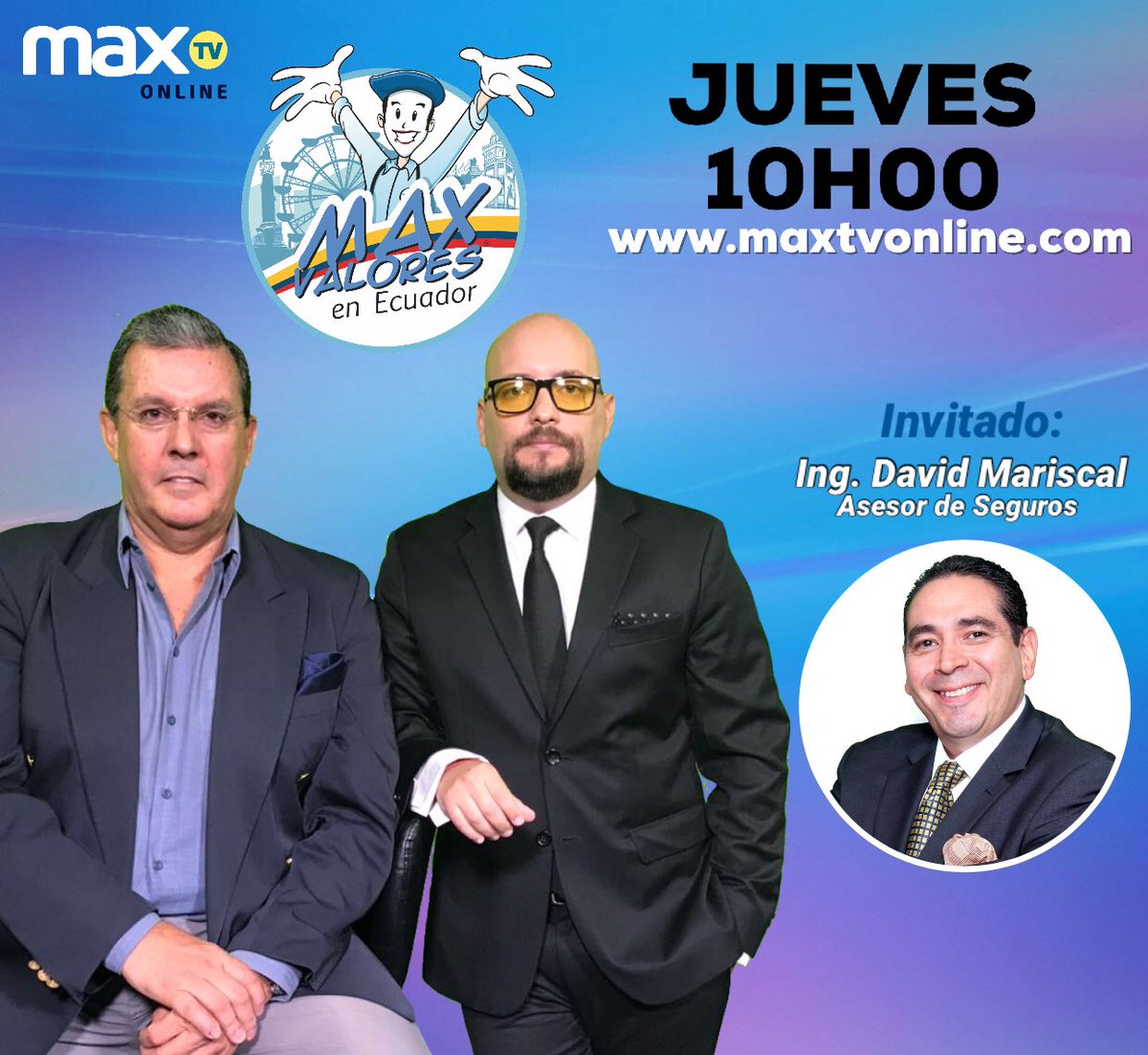 WuanplusAds's tweet photo. ¡Mañana a las 10H00! Acompáñanos en #MaxValores junto a Alfredo Larrea y Andrés Gamio (@AndresGamio) tendremos como invitado al Ing.David Mariscal (@davidmariscalc) ¡una interesante entrevista! Sólo por: 👉🏻💻📲 https://t.co/TgnVsygJZX #MaxTV ¡Más que un canal, una experiencia! https://t.co/sMf5xvI4Et