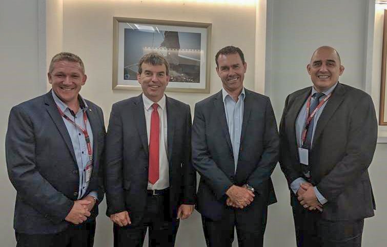 Datacom's tweet photo. New Public Sector ANZ MD, Mark Muru, and the #Govnext local leadership team, Keith Morrison and Dave Povey, had a great meet up with WA Minister for Innovation and ICT @Davekellymp talking all things tech, and how we can provide new services to the WA community #wapol https://t.co/hMGUsZHI9S