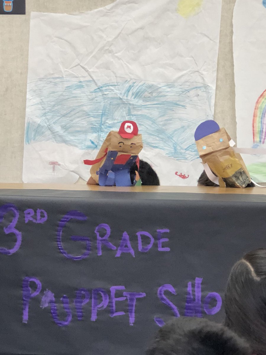 JKniseley1's tweet photo. Student created screenplays, puppets, sets, and props for their kinder buddies to enjoy!  Thx @mrsGerstman!  #FSS_STEM. #fuesd https://t.co/CimtelOvuN