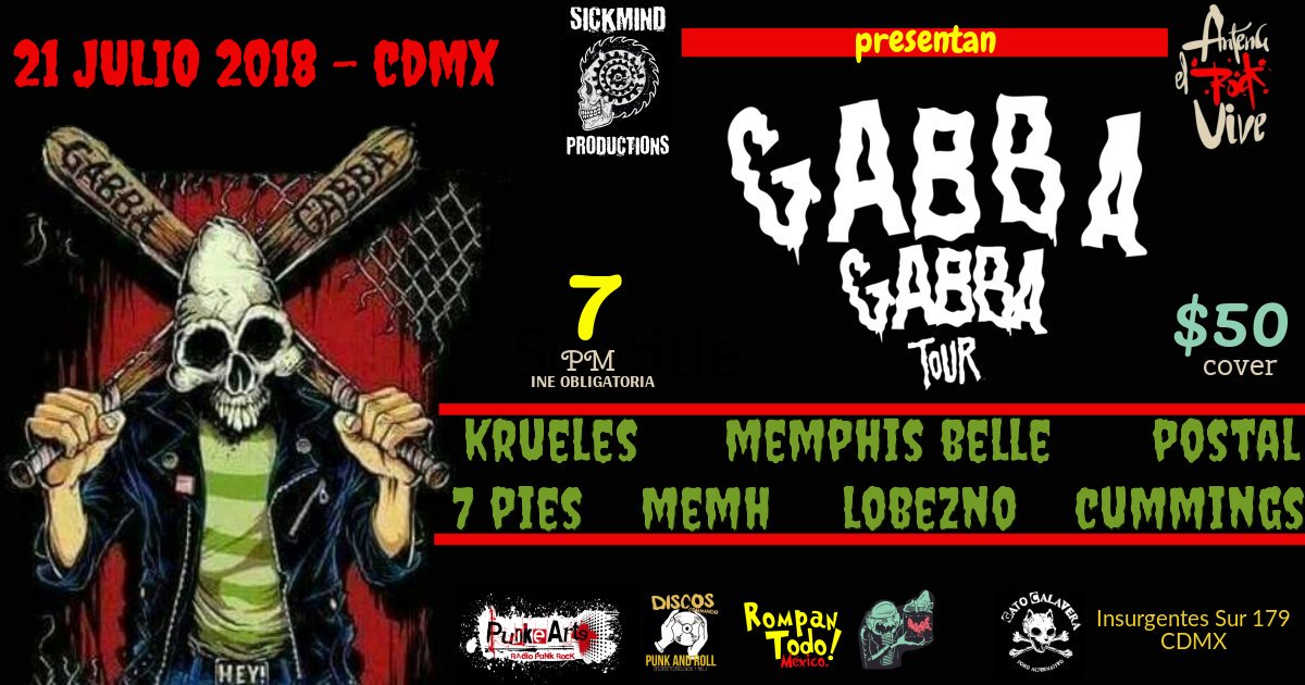 Llega el #GabbaGabbaTour a la #CDMX

De lo mejor del Punk Rock Nacional