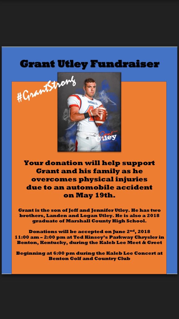 fca_marshall's tweet photo. Help support @Grant_u3 this weekend as he begins his rehab.
#GrantStrong https://t.co/7omzq4Rz0W