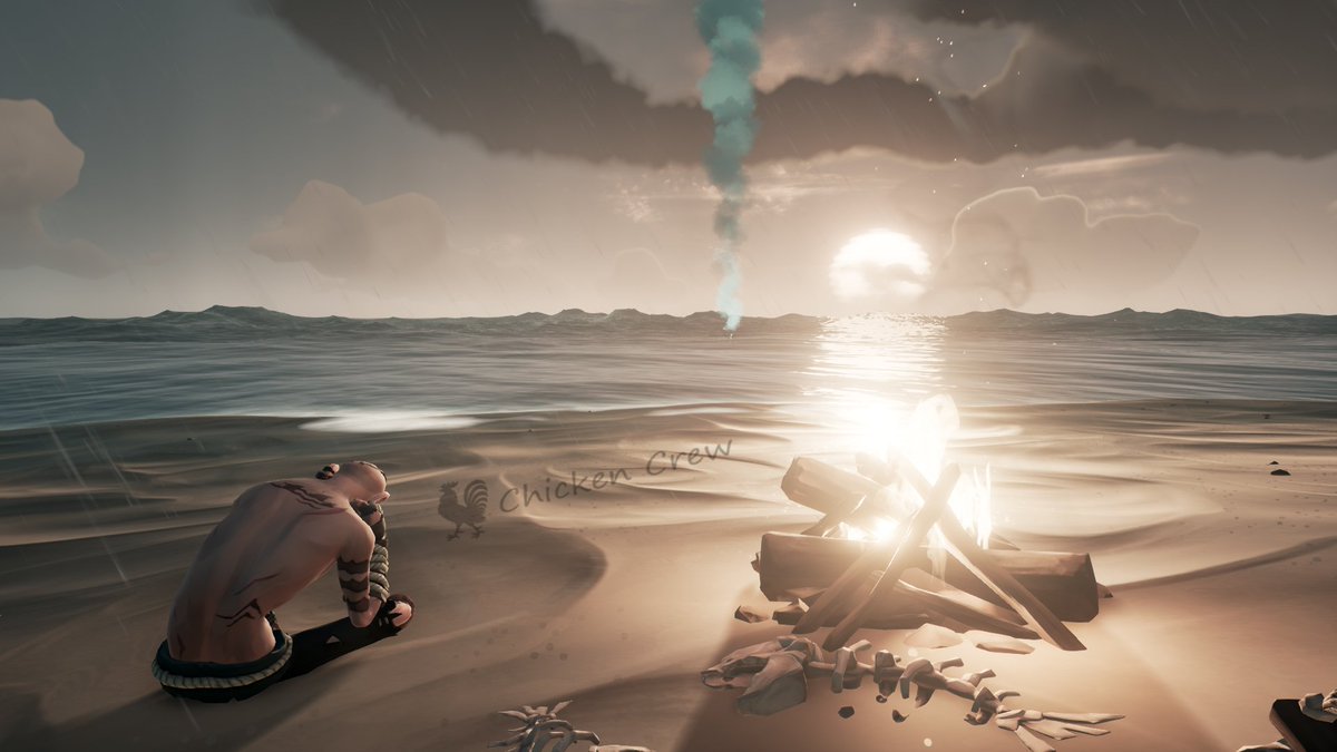 ChickenCrew_ES's tweet photo. Nuestro compañero Merrick esperando el ya lanzado DLC #TheHungeringDeep  #BeMorePirate @SeaOfThieves https://t.co/lQ3TqBCA6q