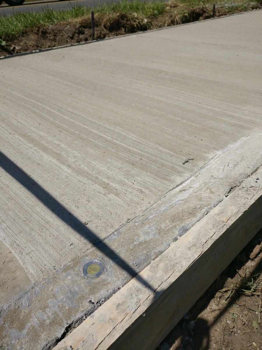 DavidClarkeHR's tweet photo. @jefferiesshow thought about leaving the fresh sidewalk alone, but ended up embedding a coin in the cement. #AlmostDidGood https://t.co/Ik1NWk6Uyx