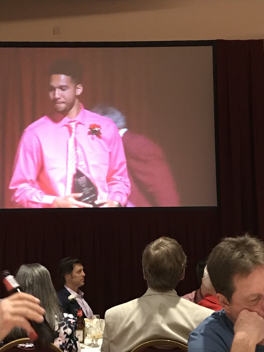 AthleticsMMSD's tweet photo. Keyshawn Justice of East receives a Special Achievement award at Hall of Fame Banquet https://t.co/9wIV0Vzl9s