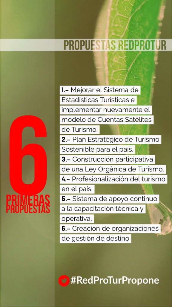 RedProTurEcuado's tweet photo. #RedProTurPropone las 6 primeras propuestas para fortalecer la gestión turística de nuestro sector. Gracias por sus comentarios y aportes 👏🏻👏🏻👏🏻👏🏻 https://t.co/zlfQS0LIyB