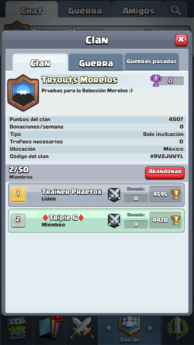 Morelos_eSports's tweet photo. Aquí está el clan, favor de empezarse a unir 📈
#GoMorelos https://t.co/UR6UoNi6q9